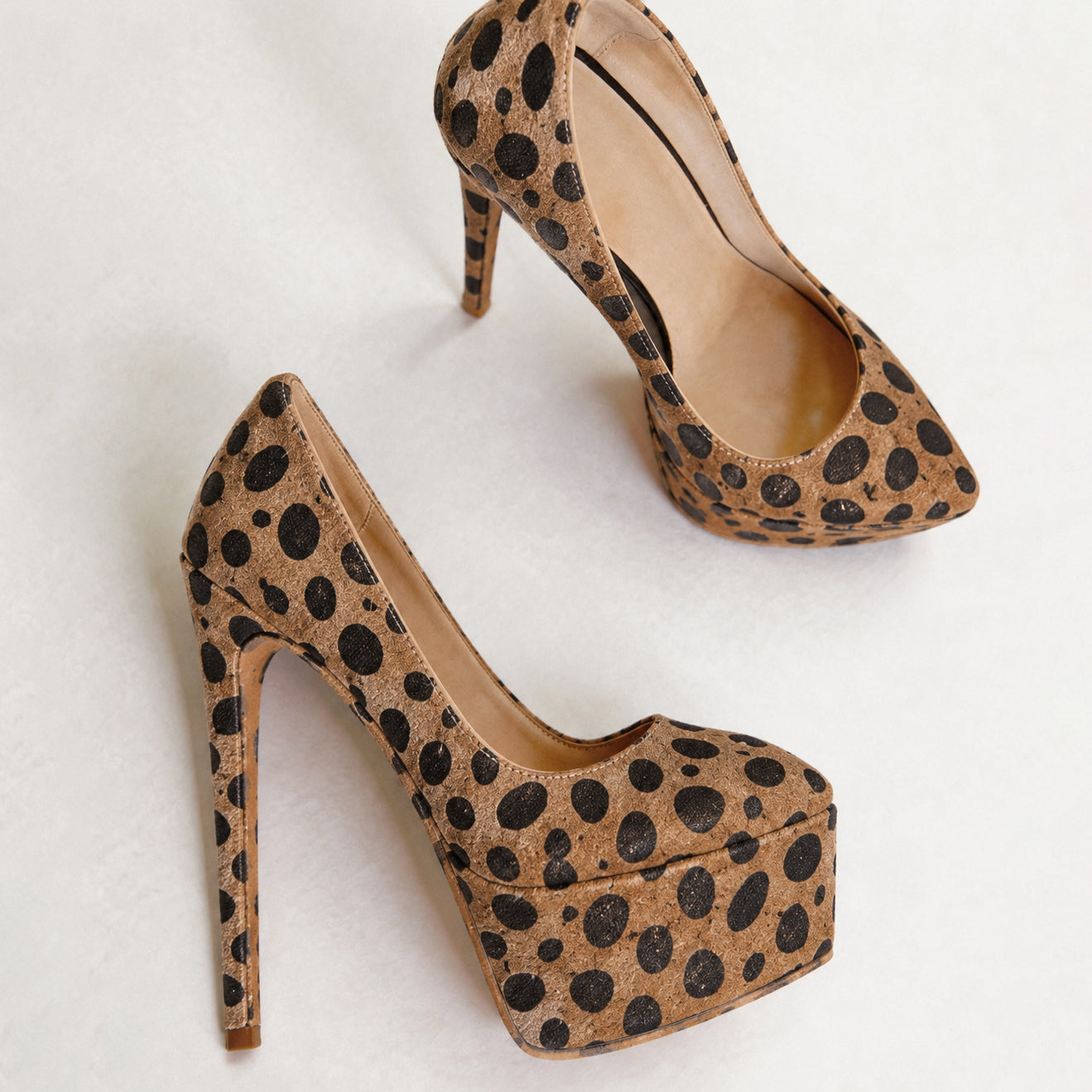 Handmade 5”-6” Leopard Print Platform Stiletto Pumps for Women