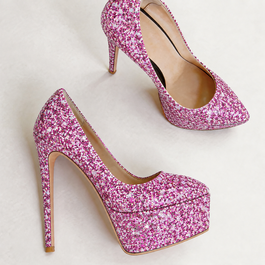 Handmade 5”-6” Sequin Platform Stiletto Heels for Women