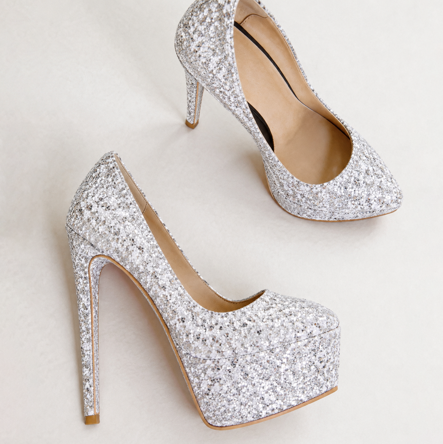 Handmade 5”-6” Sequin Platform Stiletto Heels for Women