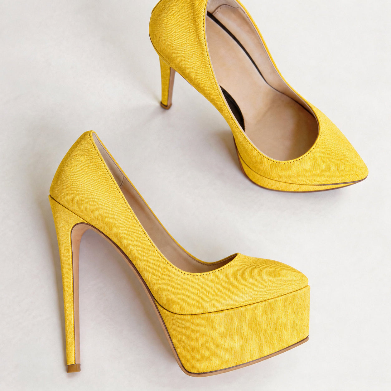 Handmade 5”-6” Satin Platform Stiletto Pumps for Women