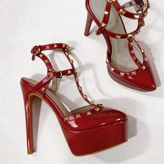 Handmade 5”-6” Studded Platform Stiletto Heels for Women