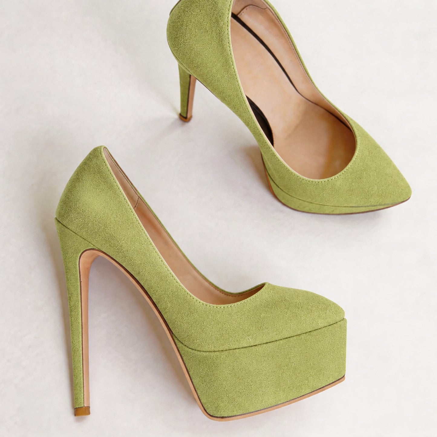 Handmade 5”-6” Suede Platform Stiletto Pumps Heels for Women