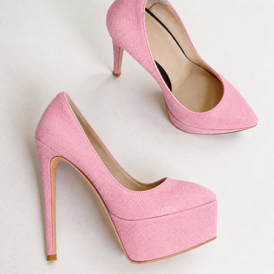 Handmade 5”-6” Suede Platform Stiletto Pumps Heels for Women