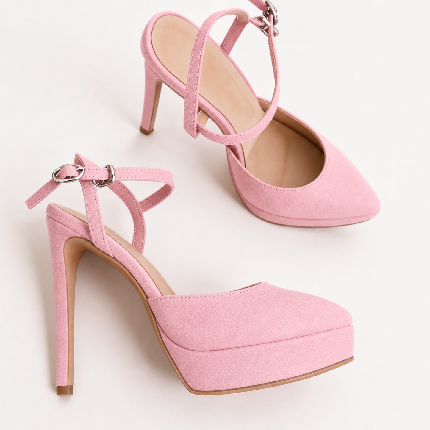 Handmade 5”-6” Suede Crisscross Strap Slingback Heels for Women