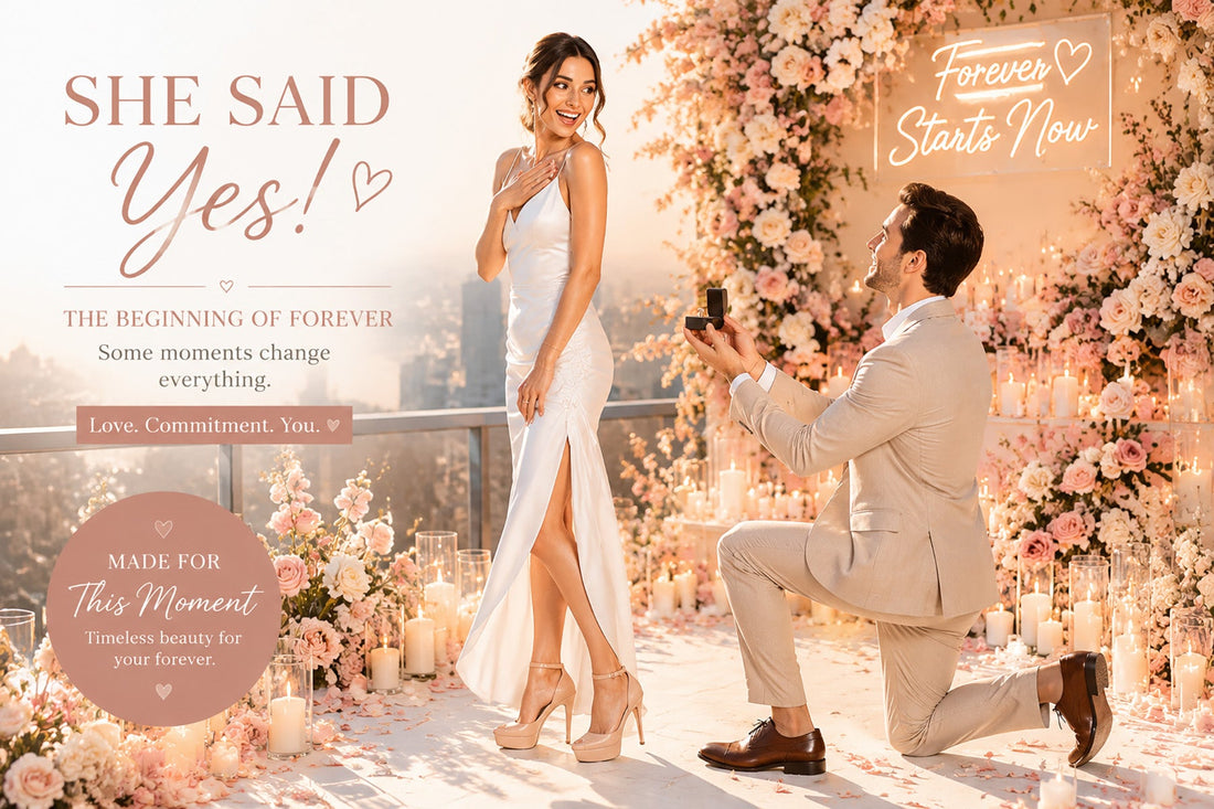 👠White Dress with Ultra High Heels: What Color Heels Should You Wear for a Romantic Proposal?
