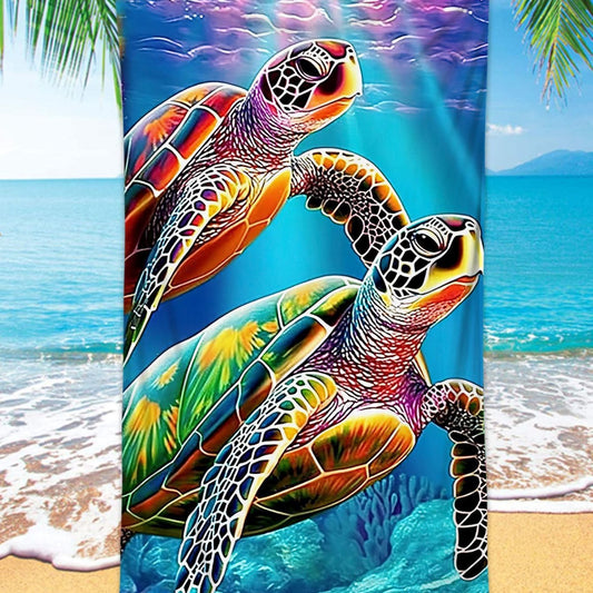 Turtle Printing Beach Towel Quick Dry Sand Free Microfiber Holiday Travel Towel