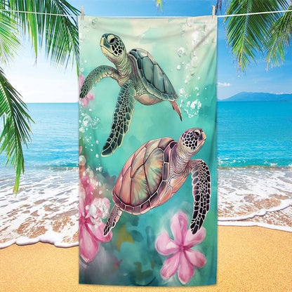 Turtle Printing Beach Towel Quick Dry Sand Free Microfiber Holiday Travel Towel