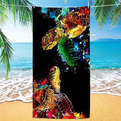 Turtle Printing Beach Towel Quick Dry Sand Free Microfiber Holiday Travel Towel