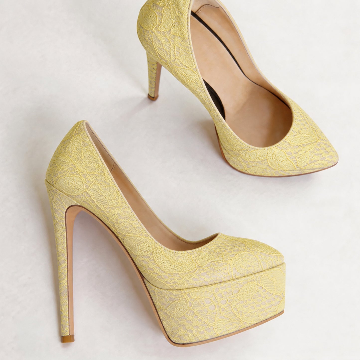 Handmade 5”-6” Lace Platform Stiletto Pumps for Women