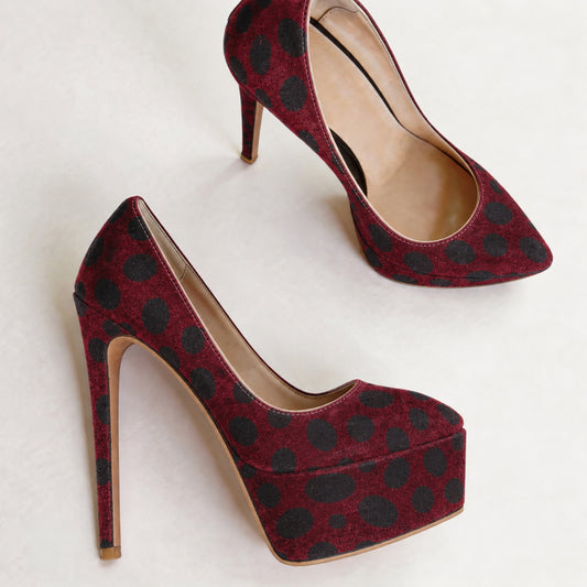 Handmade 5”-6” Leopard Print Platform Stiletto Pumps for Women