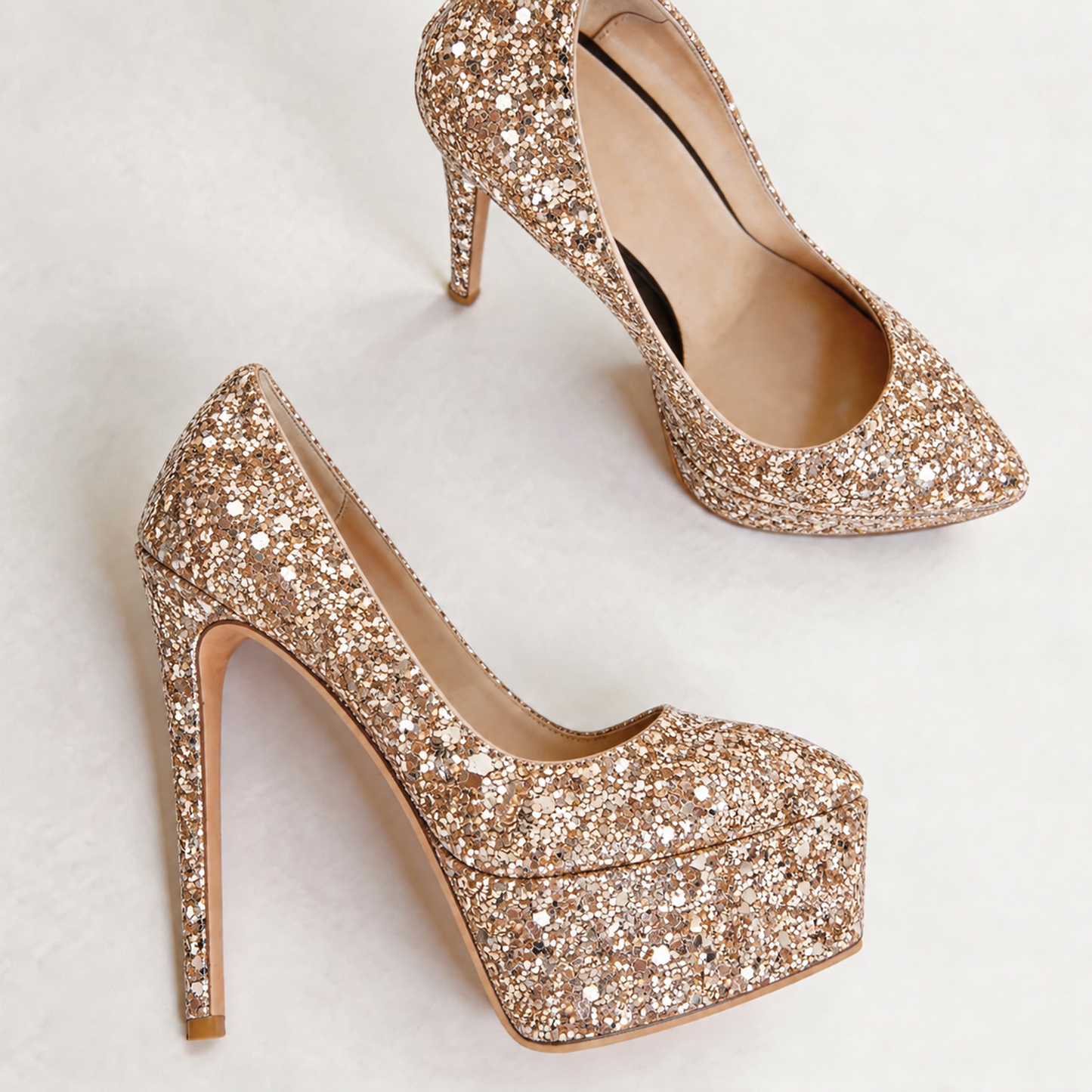 Handmade 5”-6” Sequin Platform Stiletto Heels for Women