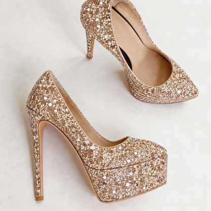 Handmade 5”-6” Sequin Platform Stiletto Heels for Women