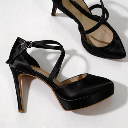Handmade 5“-6” Satin Platform Stiletto Pumps for Women– Custom Colors Available