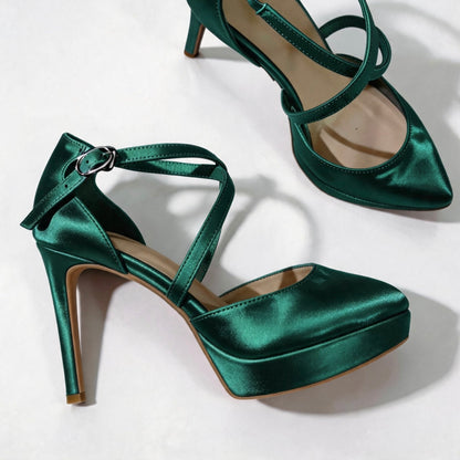 Handmade 5“-6” Satin Platform Stiletto Pumps for Women– Custom Colors Available