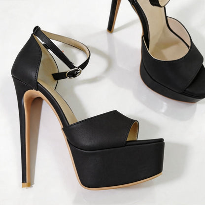 Handmade 5”-6” Peep Toe Platform Stiletto Heels for Women