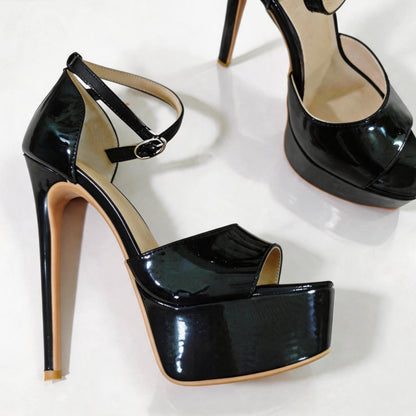 Handmade 5”-6” Peep Toe Platform Stiletto Heels for Women