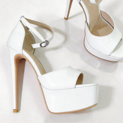 Handmade 5”-6” Peep Toe Platform Stiletto Heels for Women