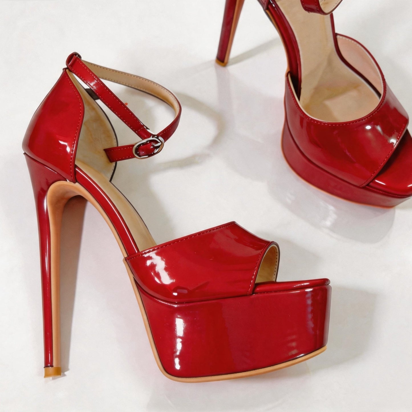 Handmade 5”-6” Peep Toe Platform Stiletto Heels for Women