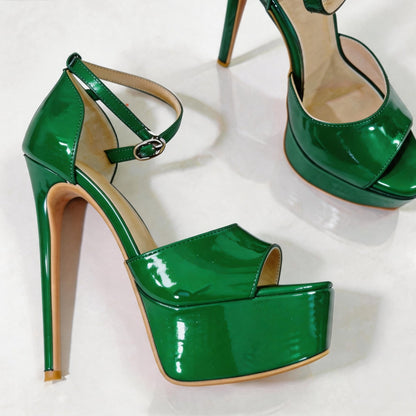 Handmade 5”-6” Peep Toe Platform Stiletto Heels for Women