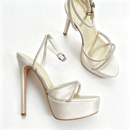 Handmade 5”-6” Rhinestone Strappy Platform Stiletto Heels for Women