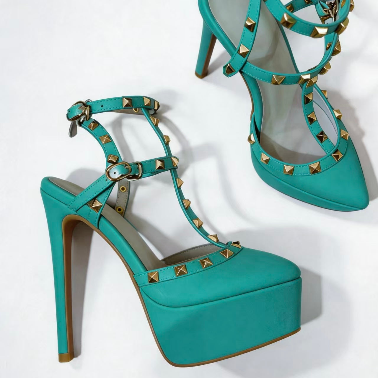 Handmade 5”-6” Studded Platform Stiletto Heels for Women