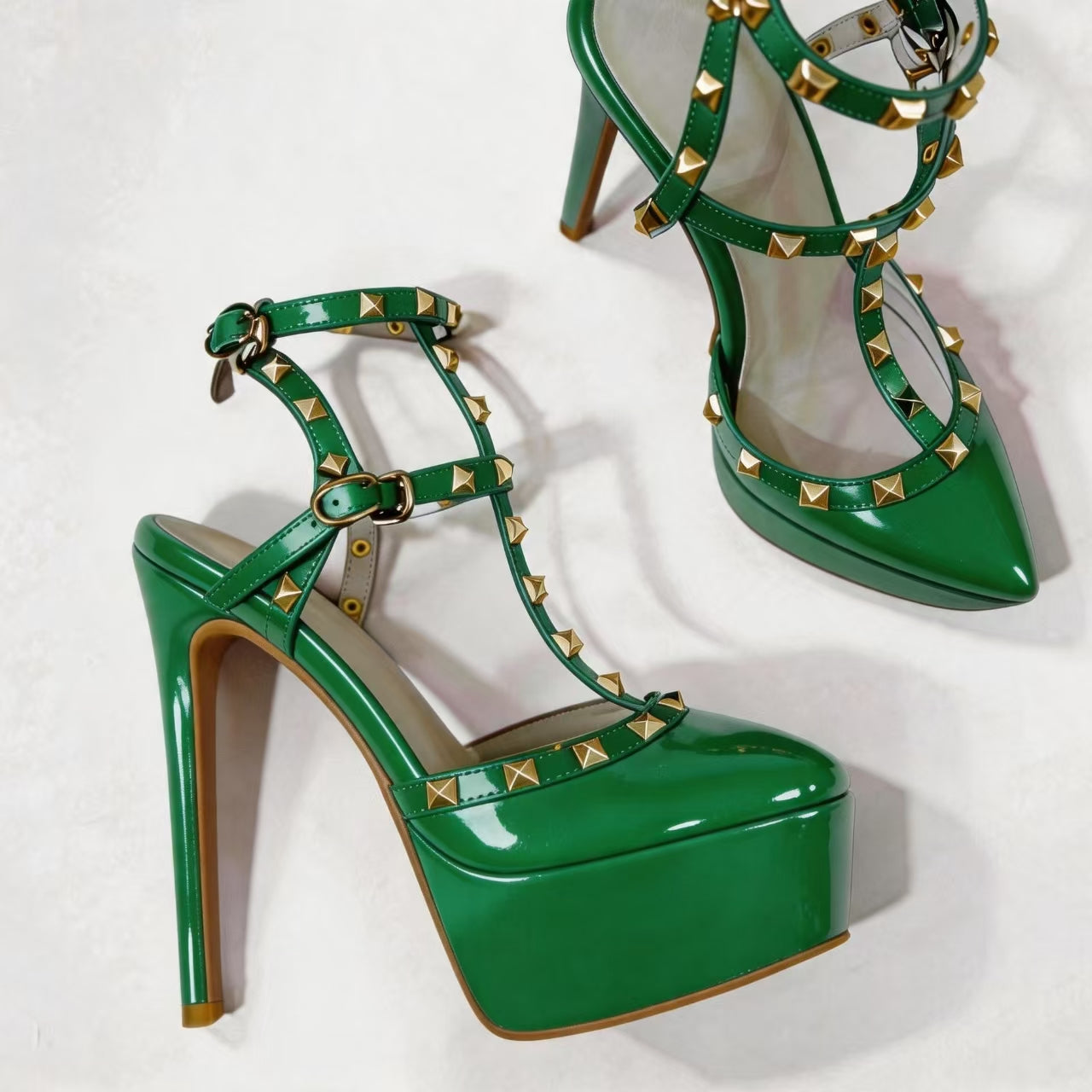 Handmade 5”-6” Studded Platform Stiletto Heels for Women