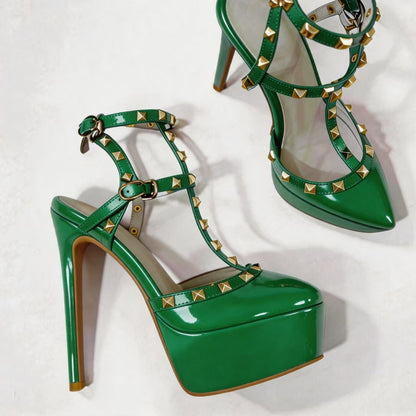 Handmade 5”-6” Studded Platform Stiletto Heels for Women