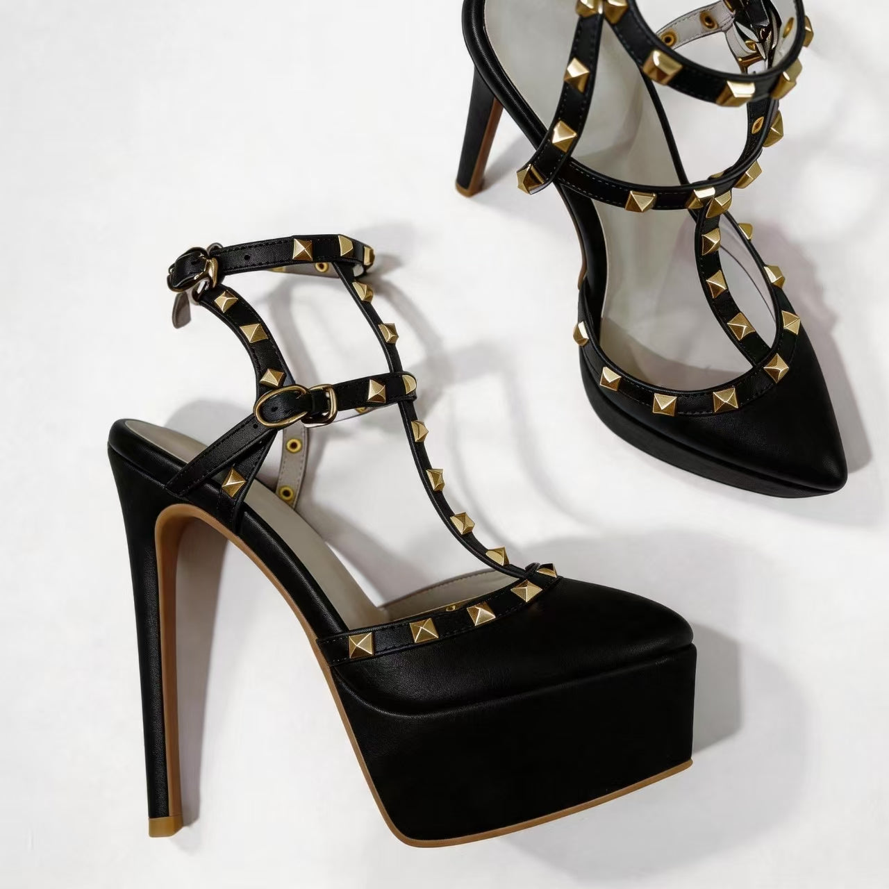 Handmade 5”-6” Studded Platform Stiletto Heels for Women
