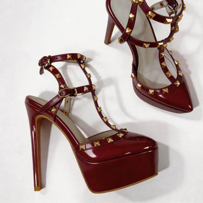 Handmade 5”-6” Studded Platform Stiletto Heels for Women