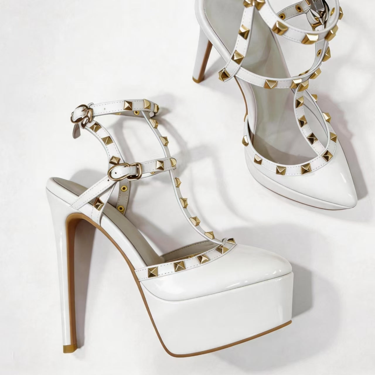 Handmade 5”-6” Studded Platform Stiletto Heels for Women