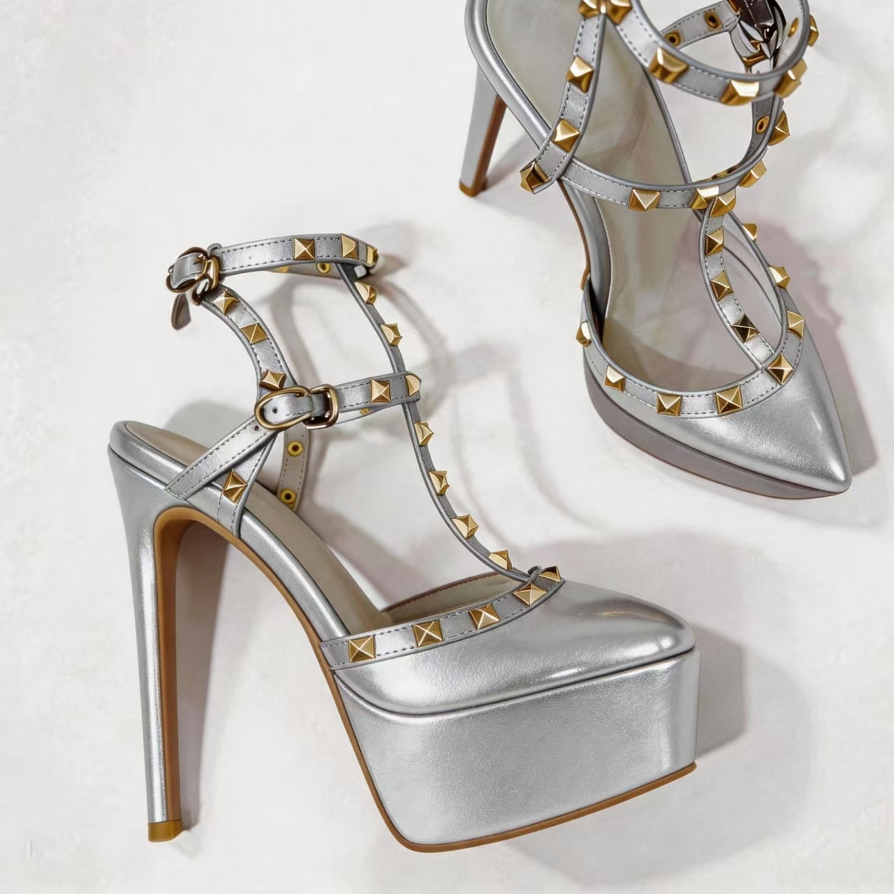 Handmade 5”-6” Studded Platform Stiletto Heels for Women
