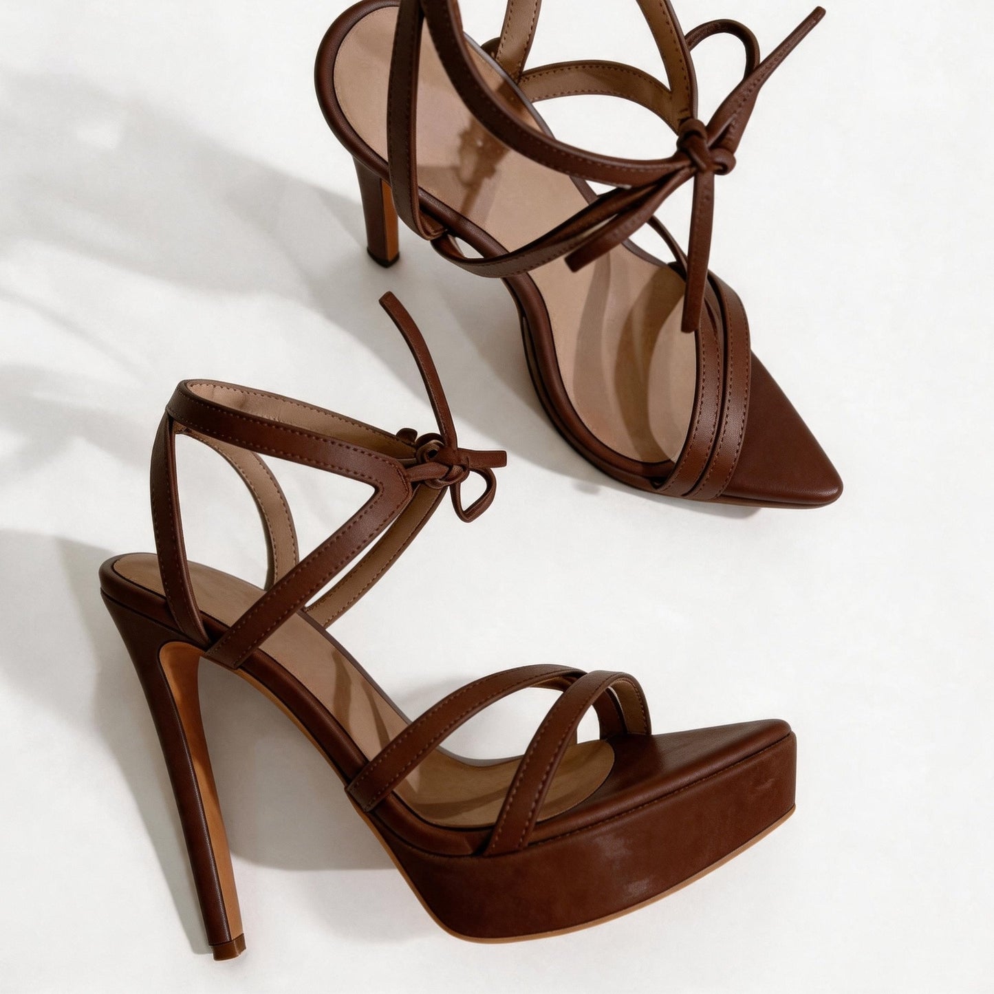 Handmade 5”-6” Lace-Up Platform Stiletto Sandals for Women