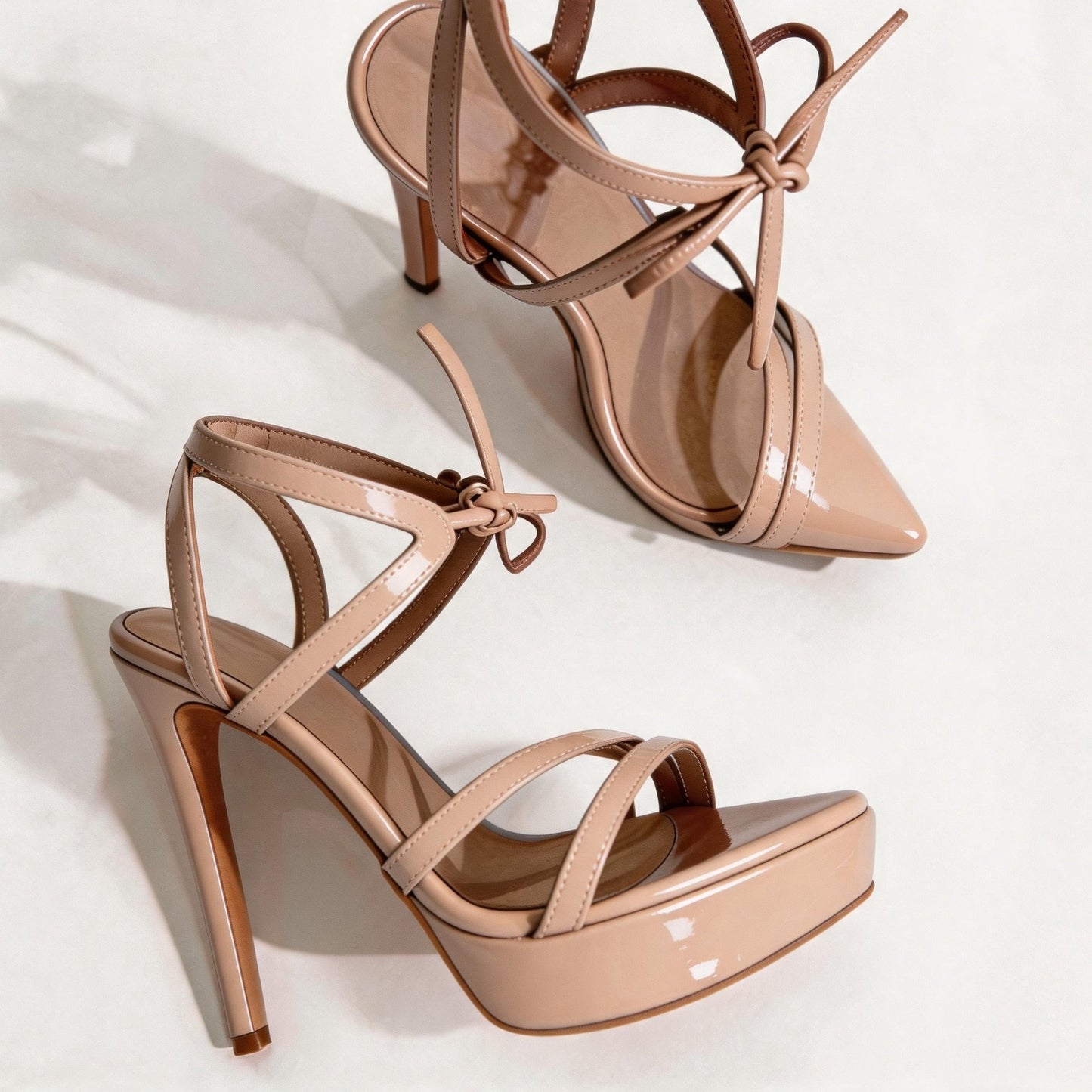 Handmade 5”-6” Lace-Up Platform Stiletto Sandals for Women