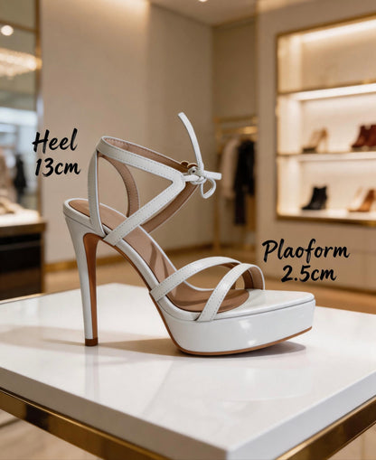 Handmade 5”-6” Lace-Up Platform Stiletto Sandals for Women