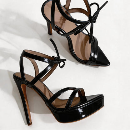 Handmade 5”-6” Lace-Up Platform Stiletto Sandals for Women