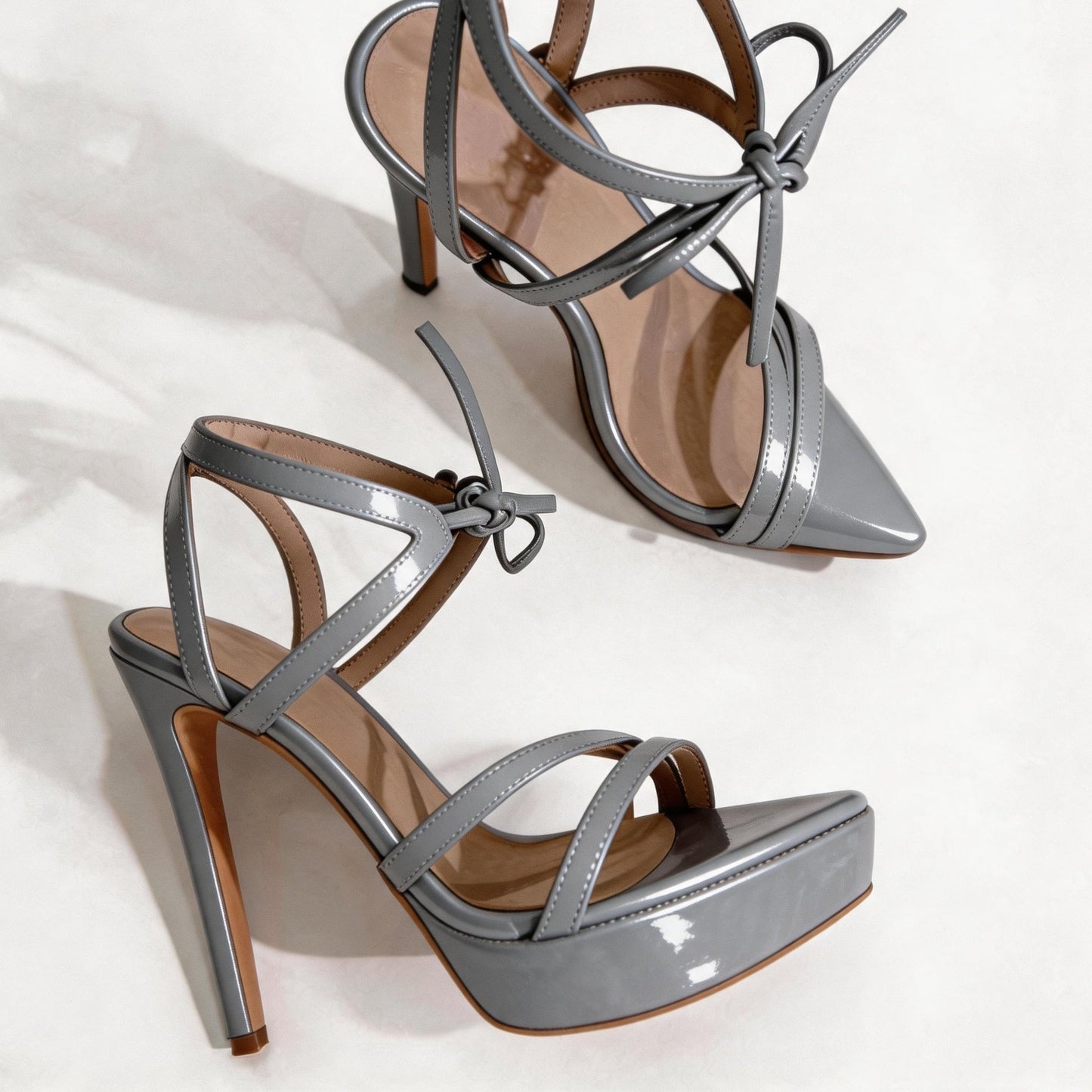 Handmade 5”-6” Lace-Up Platform Stiletto Sandals for Women