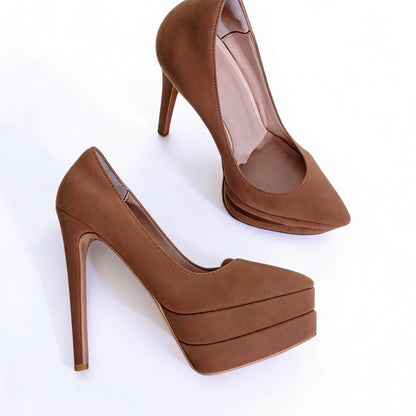 Handmade 5”-6” Suede Platform Stiletto Pumps for Women