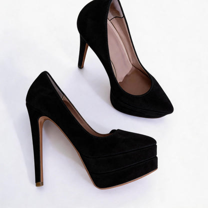 Handmade 5”-6” Suede Platform Stiletto Pumps for Women