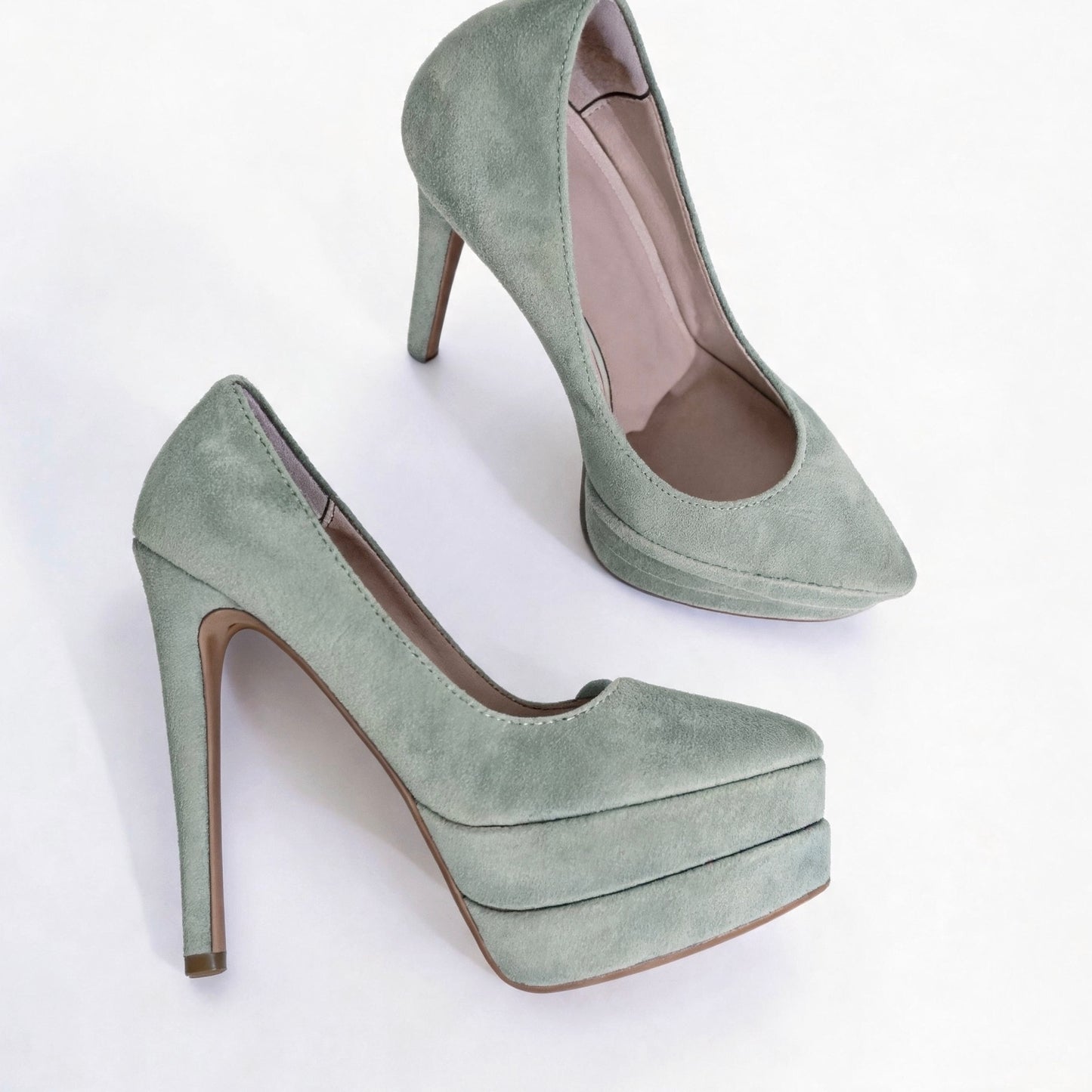 Handmade 5”-6” Suede Platform Stiletto Pumps for Women