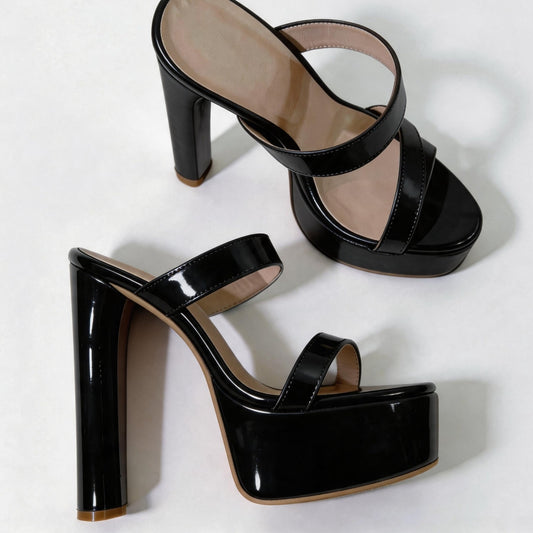 Handmade 5”-6” Chunky Heel Platform Sandals for Women