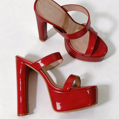 Handmade 5”-6” Chunky Heel Platform Sandals for Women