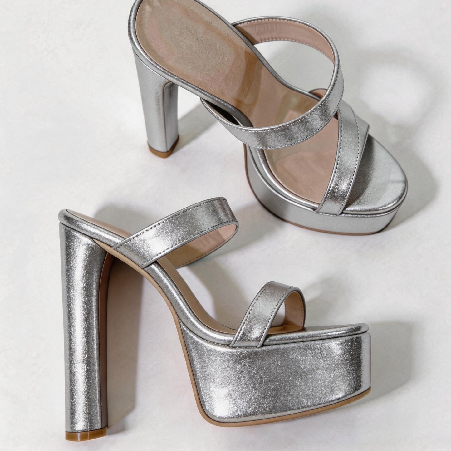 Handmade 5”-6” Chunky Heel Platform Sandals for Women