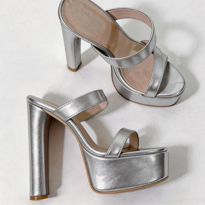 Handmade 5”-6” Chunky Heel Platform Sandals for Women