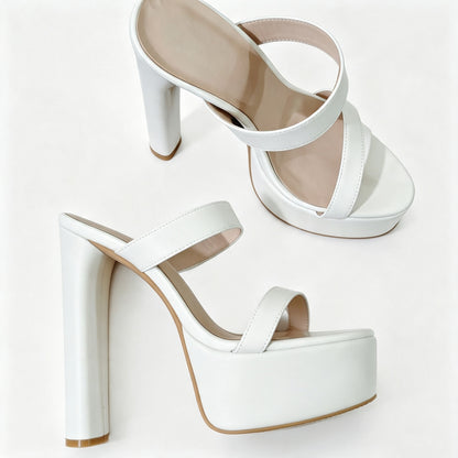 Handmade 5”-6” Chunky Heel Platform Sandals for Women