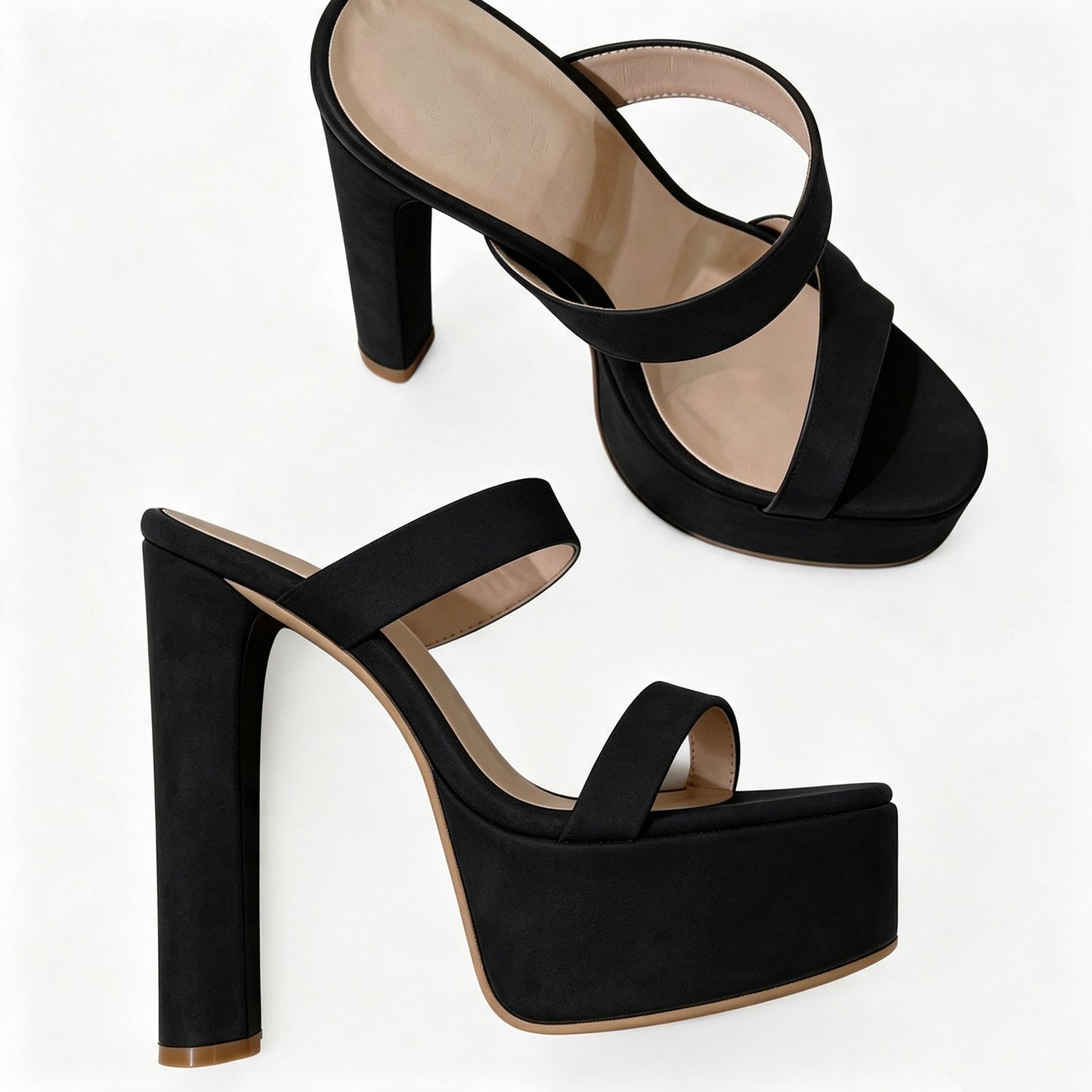 Handmade 5”-6” Chunky Heel Platform Sandals for Women