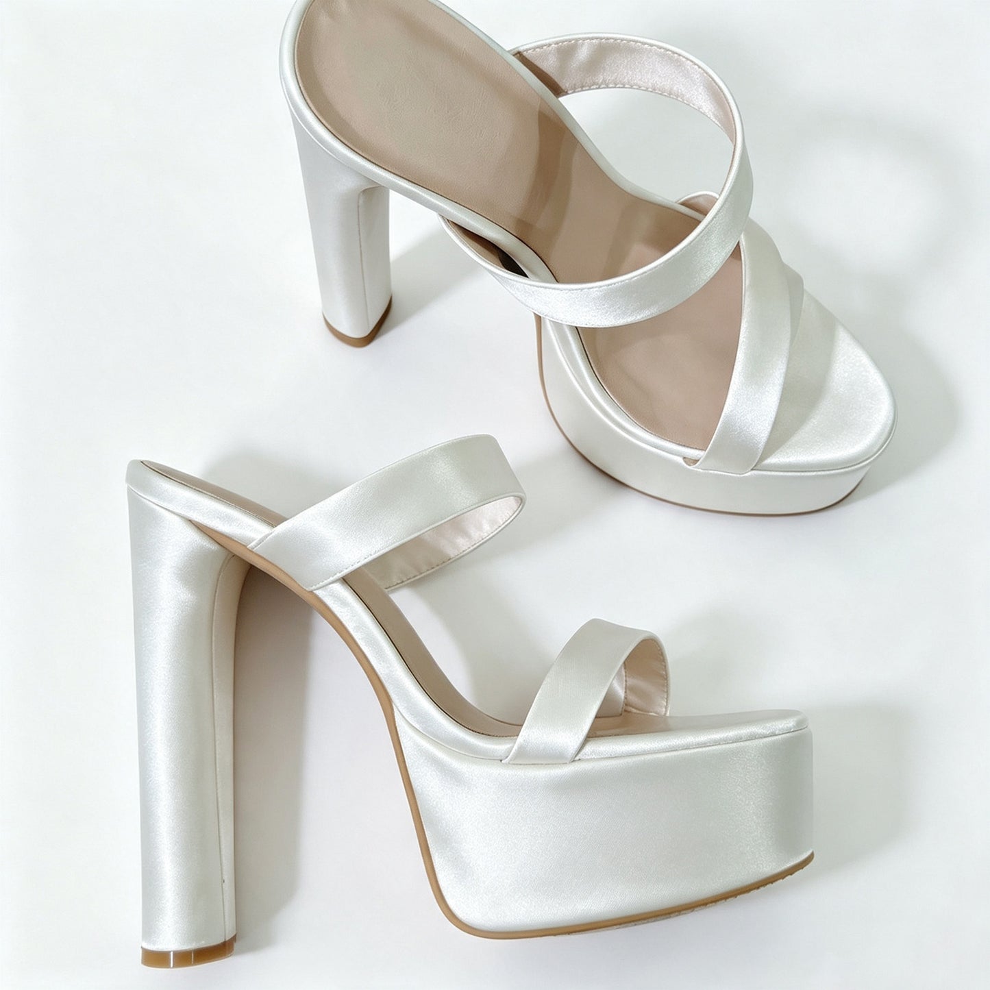 Handmade 5”-6” Chunky Heel Platform Sandals for Women
