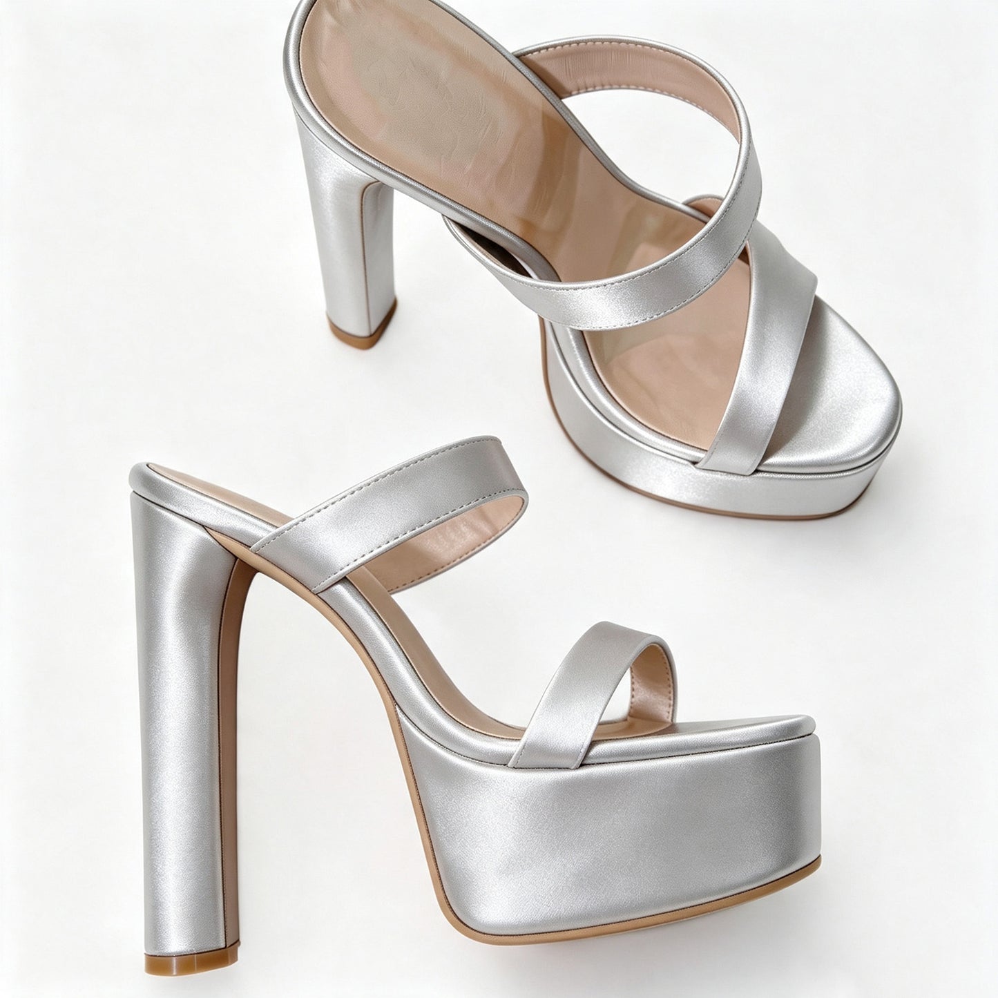 Handmade 5”-6” Chunky Heel Platform Sandals for Women
