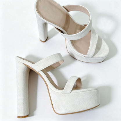Handmade 5”-6” Chunky Heel Platform Sandals for Women