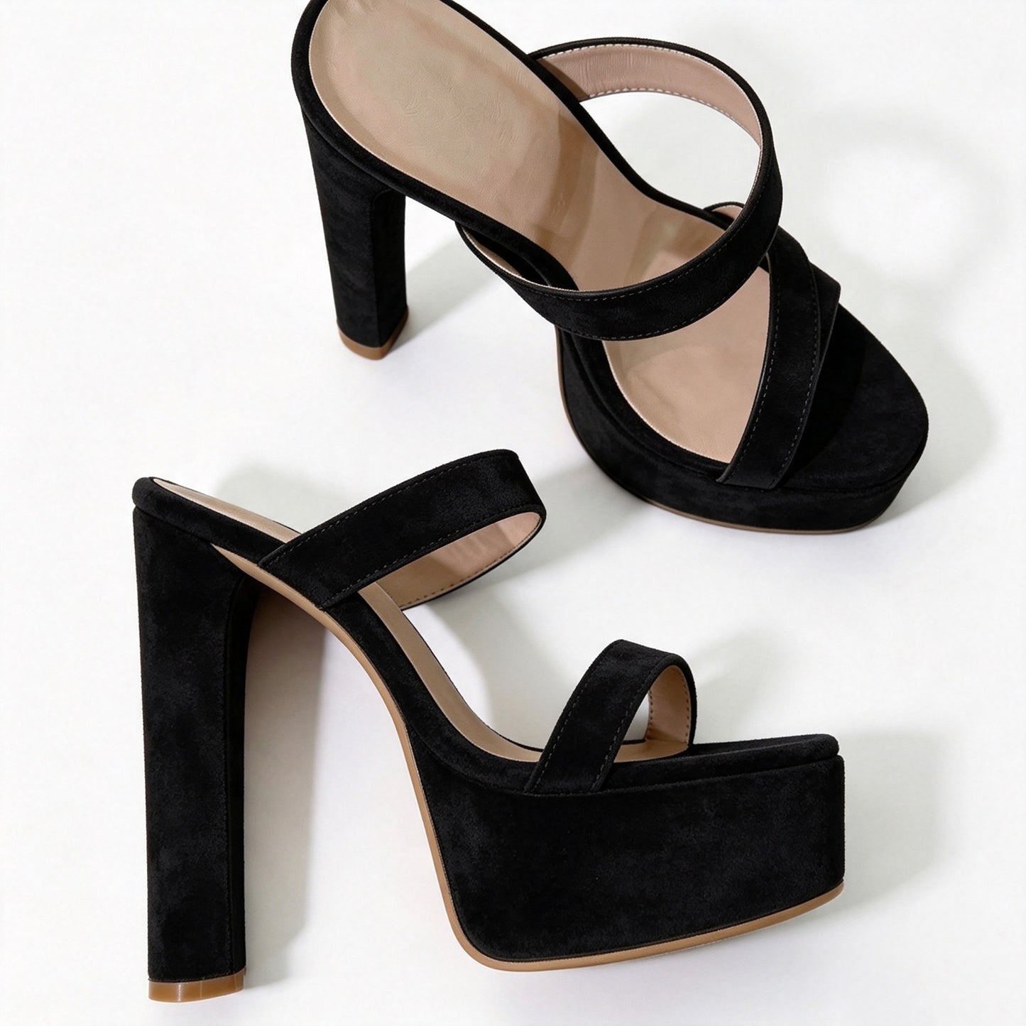 Handmade 5”-6” Chunky Heel Platform Sandals for Women