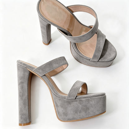 Handmade 5”-6” Chunky Heel Platform Sandals for Women